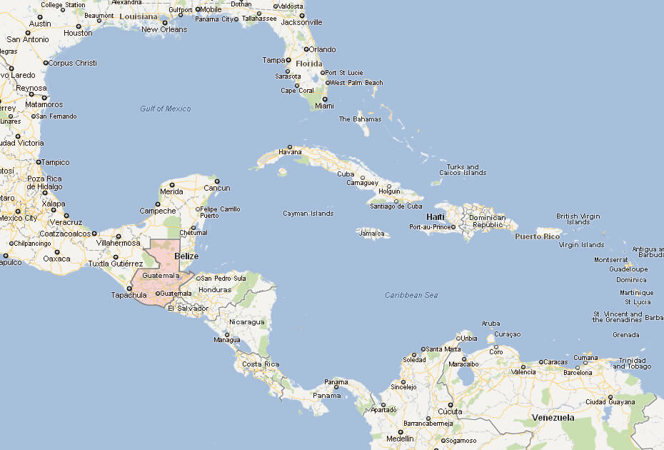 Map Of Guatemala Central America Map Of Guatemala Central America